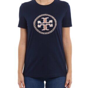 Tory Burch NWT Navy Short Sleeve Tee with Logo